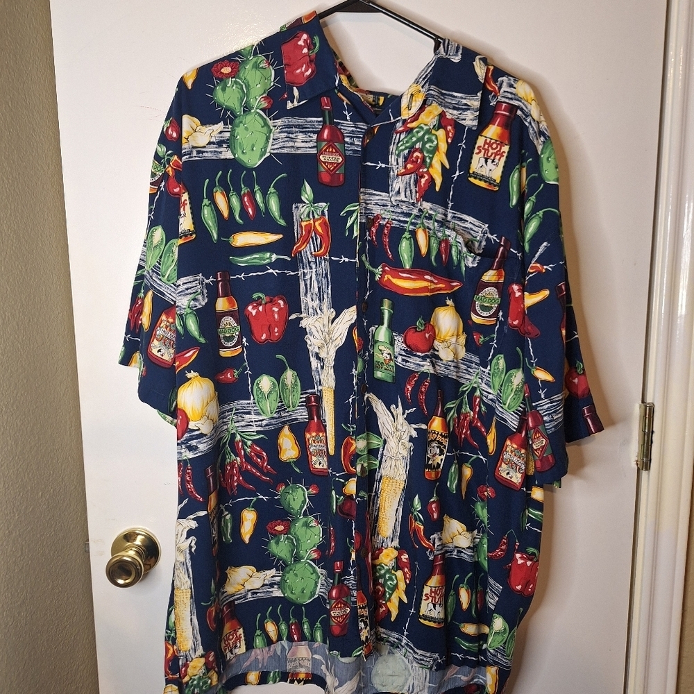 Big Dogs Navy Vegetable Print Shirt